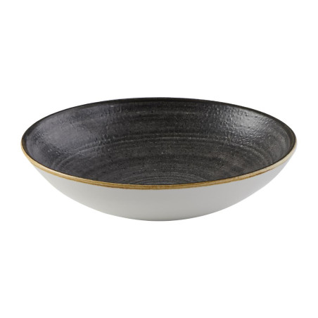 Assiettes coupes rondes Churchill Stonecast Raw Evolve Black 182mm (Lot de 12)