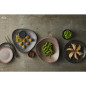 Assiettes Lotus Churchill Stonecast Raw noires 254mm (Lot de 12)