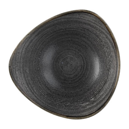 Bols triangulaires Churchill Stonecast Raw Lotus Black 178mm (Lot de 12)