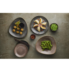 Assiettes avec rebord Churchill Stonecast Raw Evolve Brown 165mm (Lot de 12)