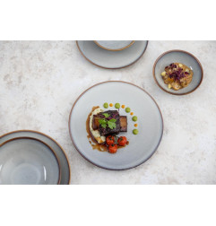 Assiettes Plates Olympia Drift Gris Uni 230mm (Lot de 6)