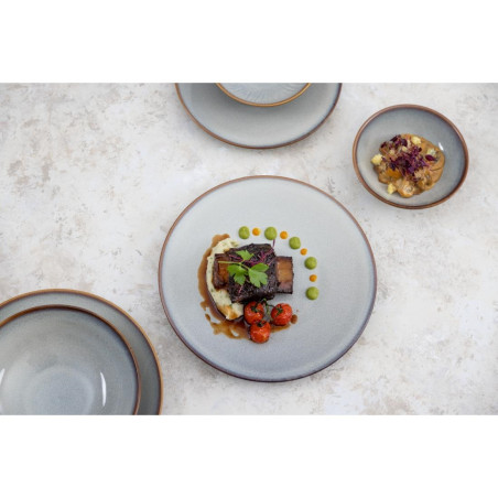 Assiettes Plates Olympia Drift Gris Uni 230mm (Lot de 6)
