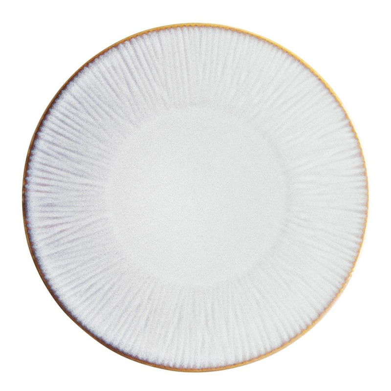 Assiettes Plates Olympia Drift En Relief Gris 280mm (Lot de 4)