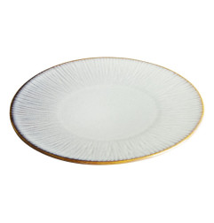 Assiettes Plates Olympia Drift En Relief Gris 280mm (Lot de 4)