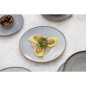 Assiettes Plates Olympia Drift En Relief Gris 220mm (Lot de 6)