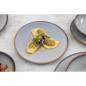 Assiettes Plates Olympia Drift En Relief Gris 220mm (Lot de 6)