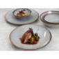 Assiettes Plates Olympia Drift En Relief Gris 220mm (Lot de 6)
