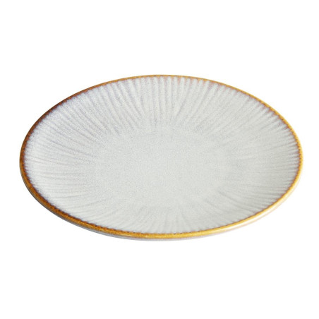 Assiettes Plates Olympia Drift En Relief Gris 180mm (Lot de 6)