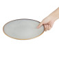 Assiettes Creuses Olympia Drift En Relief Gris 260mm (Lot de 4)