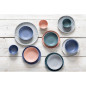 Assiettes plates Olympia Corallite bleues 205 mm (lot de 6)