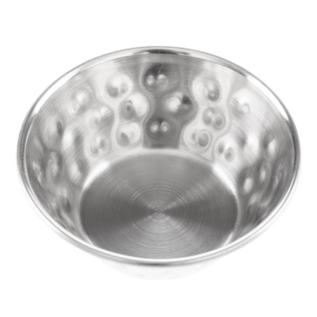 Pots à sauce en acier inoxydable martelé Olympia 45ml (lot de 12)
