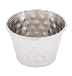 Pots à sauce en acier inoxydable martelé Olympia 70ml (lot de 12)