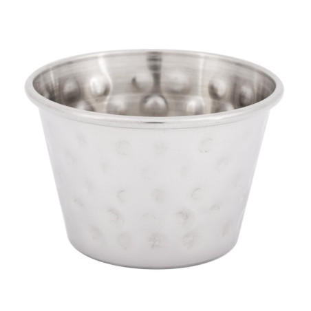 Pots à sauce en acier inoxydable martelé Olympia 70ml (lot de 12)