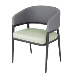 Fauteuils d'intérieur Bolero Meridian gris / pistache (lot de 2)