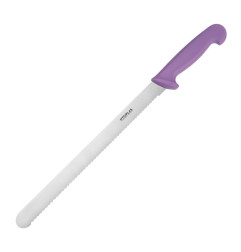 Couteau à trancher denté Hygiplas violet 30cm