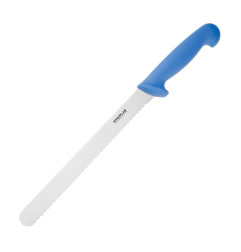Couteau à trancher denté Hygiplas bleu 248mm