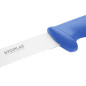 Couteau à trancher denté Hygiplas bleu 248mm