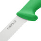 Couteau à trancher denté Hygiplas vert 248mm