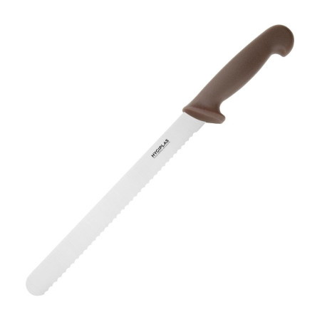 Couteau à trancher denté Hygiplas marron 248mm
