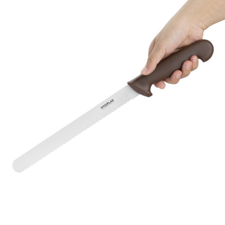 Couteau à trancher denté Hygiplas marron 248mm