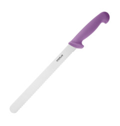 Couteau à trancher denté Hygiplas violet 248mm
