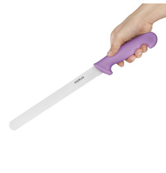 Couteau à trancher denté Hygiplas violet 248mm