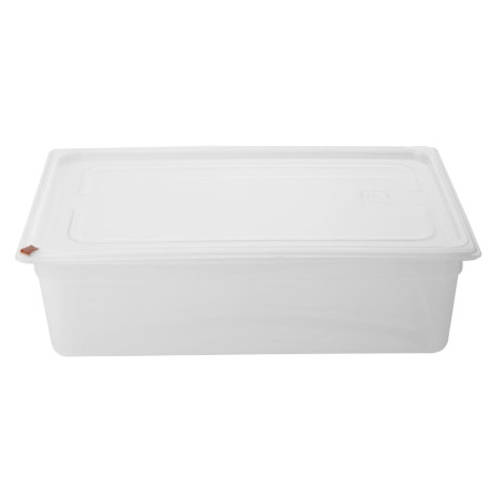 Bacs PP Hygiplas Click GN 1/1 avec couvercles et 7 clips de couleur 150mm 19,5L (lot de 2)