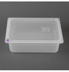 Bacs PP Hygiplas Click GN 1/2 avec couvercles et 7 clips de couleur 100mm 5,9L (lot de 4)
