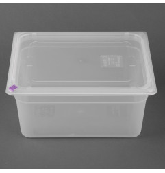 Bacs PP Hygiplas Click GN 1/2 avec couvercles et 7 clips de couleur 150mm 8,9L (lot de 4)