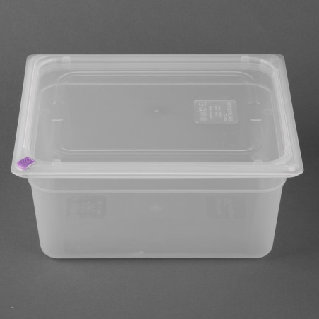 Bacs PP Hygiplas Click GN 1/2 avec couvercles et 7 clips de couleur 150mm 8,9L (lot de 4)