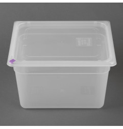 Bacs PP Hygiplas Click GN 1/2 avec couvercles et 7 clips de couleur 200mm 11,7L (lot de 4)