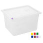 Bacs PP Hygiplas Click GN 1/2 avec couvercles et 7 clips de couleur 200mm 11,7L (lot de 4)