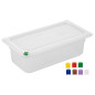 Bacs PP Hygiplas Click GN 1/3 avec couvercles et 7 clips de couleur 100mm 3,6L (lot de 4)