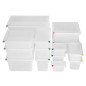 Bacs PP Hygiplas Click GN 1/3 avec couvercles et 7 clips de couleur 100mm 3,6L (lot de 4)
