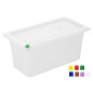 Bacs PP Hygiplas Click GN 1/3 avec couvercles et 7 clips de couleur 150mm 5,3L (lot de 4)