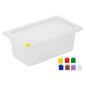 Bacs PP Hygiplas Click GN 1/4 avec couvercles et 7 clips de couleur 100mm 2,5L (lot de 4)