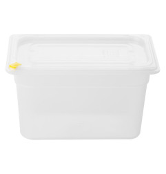 Bacs PP Hygiplas Click GN 1/4 avec couvercles et 7 clips de couleur 150mm 3,7L (lot de 4)