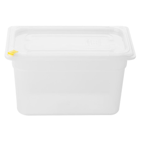 Bacs PP Hygiplas Click GN 1/4 avec couvercles et 7 clips de couleur 150mm 3,7L (lot de 4)