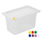 Bacs PP Hygiplas Click GN 1/4 avec couvercles et 7 clips de couleur 150mm 3,7L (lot de 4)