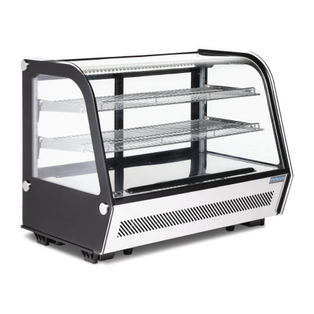 Vitrine de comptoir réfrigérée économe en énergie Polar Série G noire 160L
