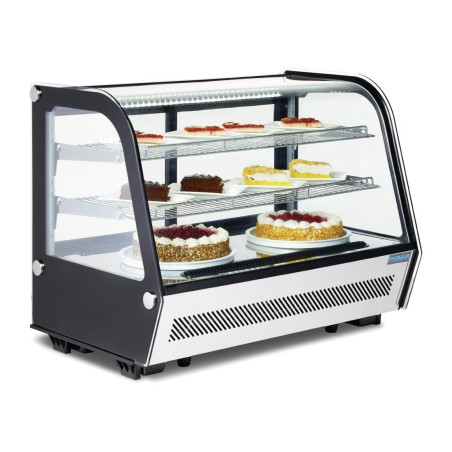 Vitrine de comptoir réfrigérée économe en énergie Polar Série G noire 160L