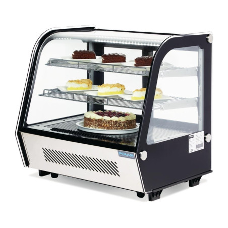 Vitrine de comptoir réfrigérée économe en énergie Polar Série G noire 120L