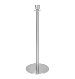 Poteaux d'accueil base plate Bolero inox brossé (lot de 2)