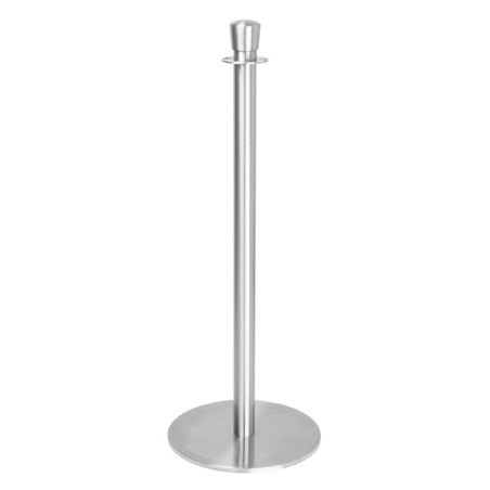 Poteaux d'accueil base plate Bolero inox brossé (lot de 2)