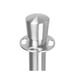 Poteaux d'accueil base plate Bolero inox brossé (lot de 2)