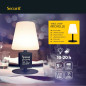 Lampe de table noire LED sans fil Securit Michelle avec 3 étiquettes ardoises amovibles 