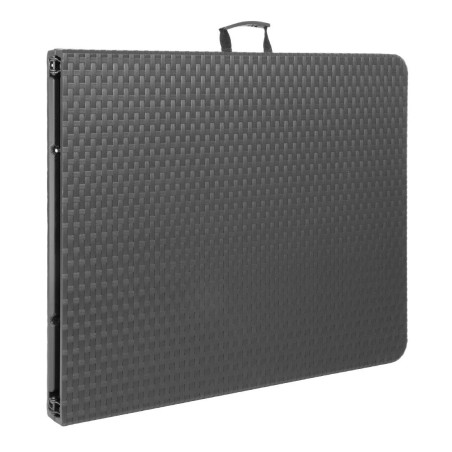 Table pliante rectangulaire en rotin PE Bolero noire 
