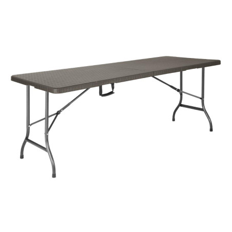 Table pliante rectangulaire en rotin PE Bolero marron 