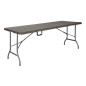 Table pliante rectangulaire en rotin PE Bolero marron 