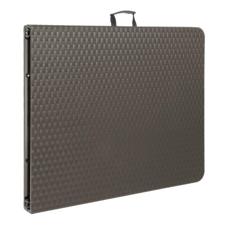 Table pliante rectangulaire en rotin PE Bolero marron 